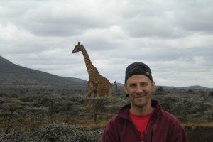 Professor Carl LeVan and friend in Africa. Photo courtesy of Carl LeVan.
